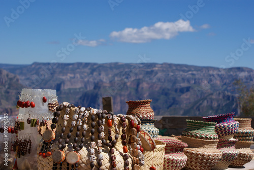 Tableau sur toile Tarahumara made souvenirs sold in the Copper Canyons, Chihuahua, Mexico
