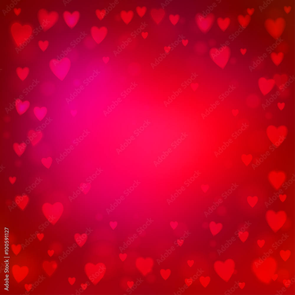 Abstract hearts lights background