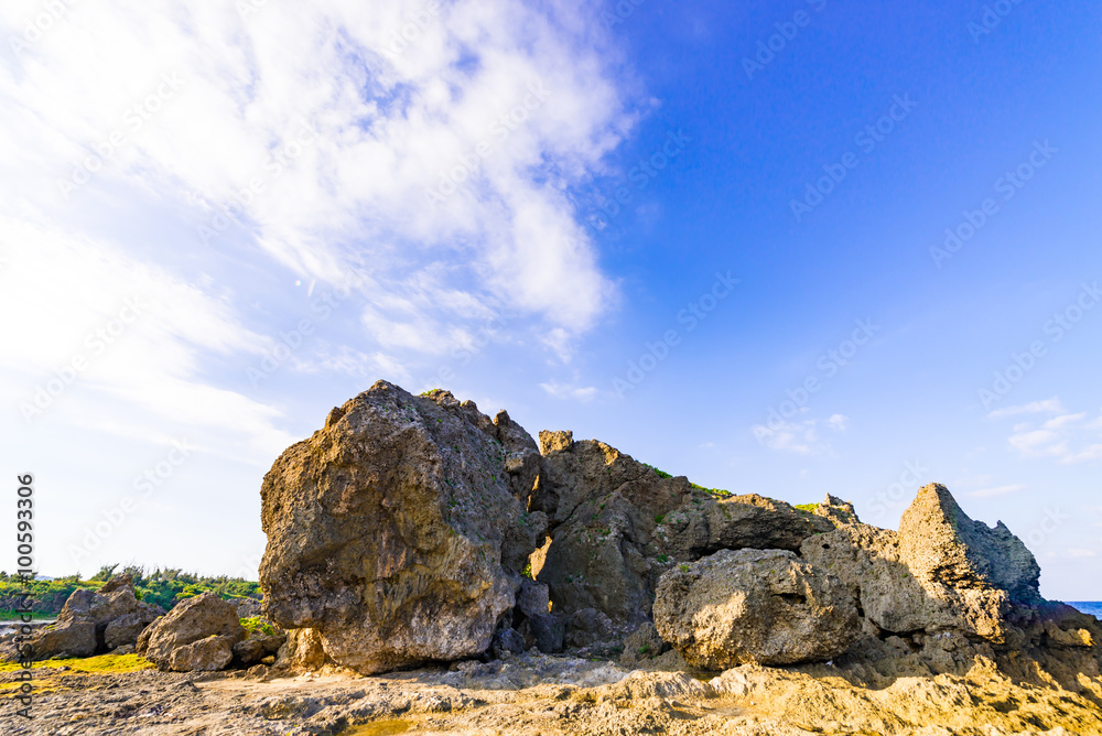 Rock, cliff, landscape. Okinawa, Japan.
