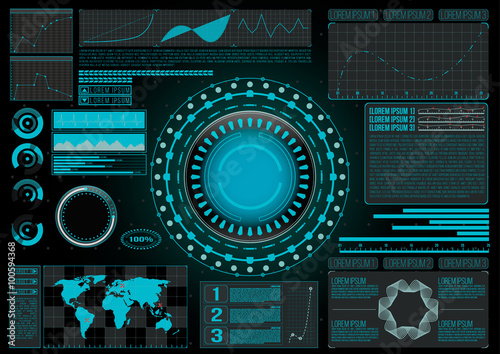 Sci Fi Futuristic User Interface. HUD. Menu Button