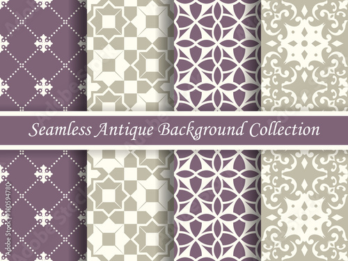 Antique seamless background collection_37