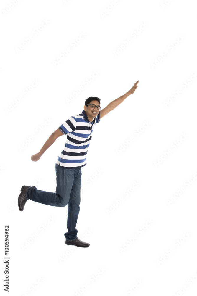 indian male jumping in joy indian male jumping in joy