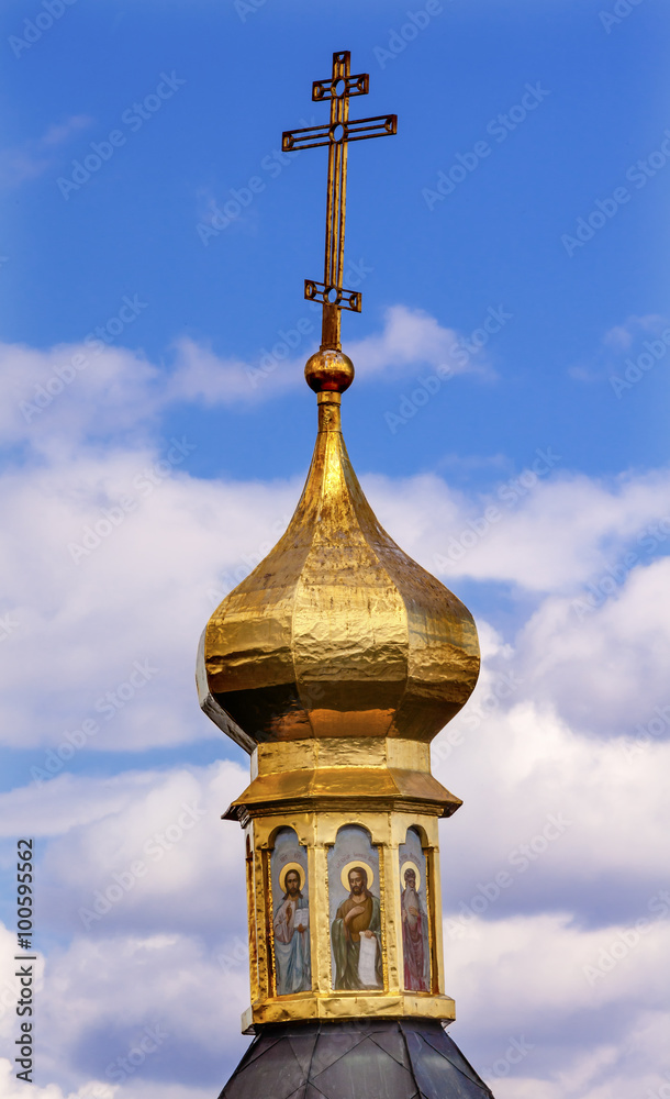Cross Golden Dome Saints Church Life Source Lavra Kiev Cross Golden Dome Saints Church Life Source Lavra Kiev