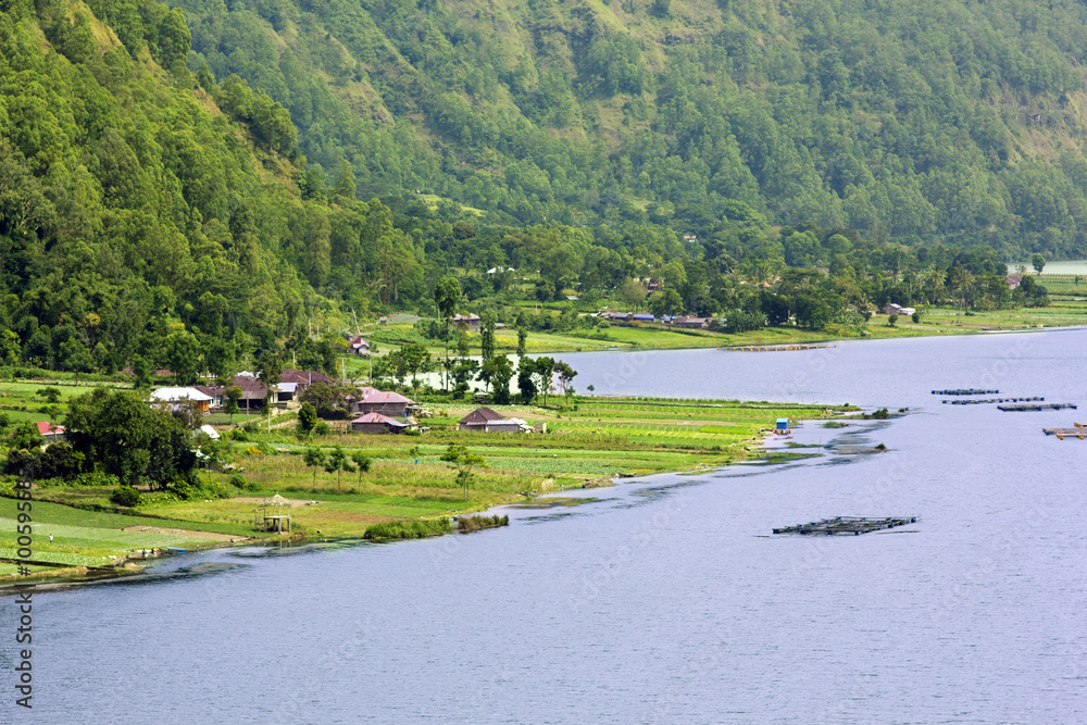 small village by lake in bali small village by lake in bali