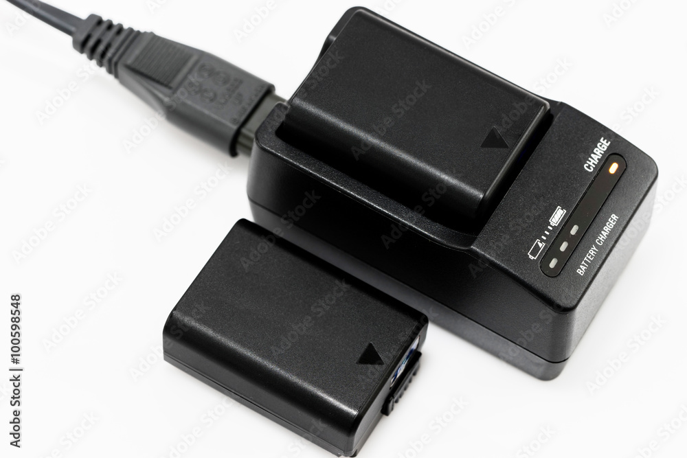 charging battery isolated on white background charging battery isolated on white background