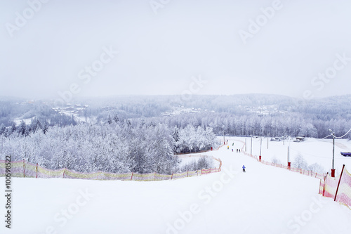 Ski track in winter park