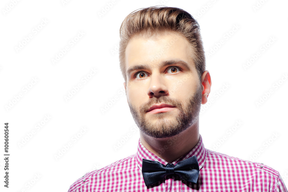surprised shocked man with bow tie surprised shocked man with bow tie