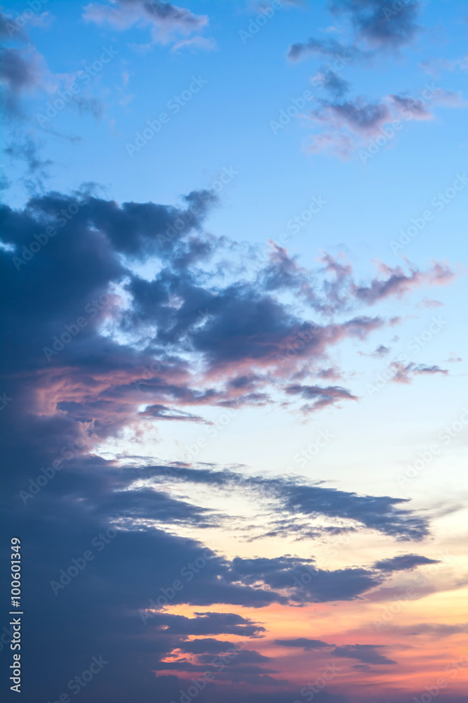 sky with clouds in sunset