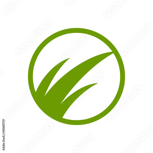 Green Grass Simple Abstract Symbol