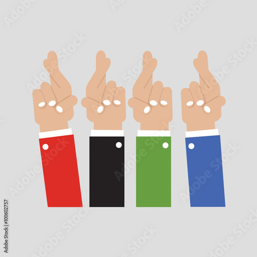 Fingers Crossed Vector Illustration.