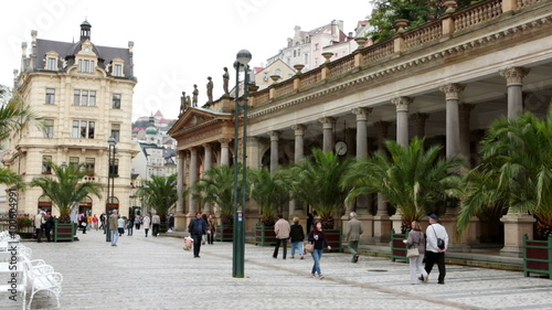 Wallpaper Mural tourists on small streets of the old city on September 14, 2014 in Karlovy Vary, Czech Republic Torontodigital.ca