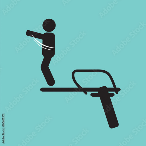 Diving Springboard Vector Illustration.