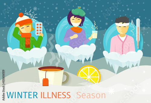 Winter Illness Season People Design