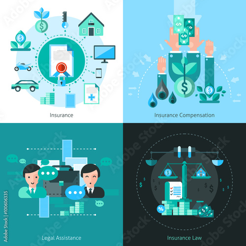 Business Insurance Concept Icons Set 