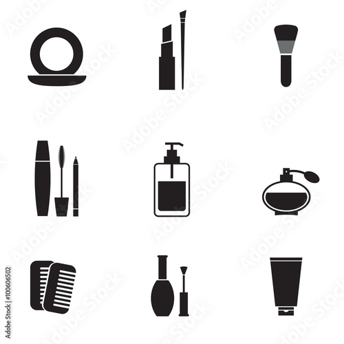 Cosmetics Icons Set.
