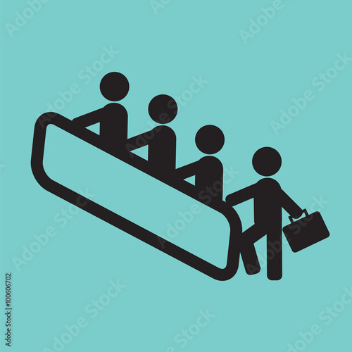 Escalators Vector Illustration.