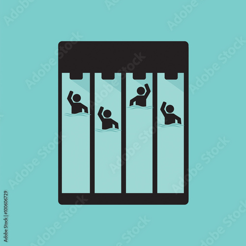 Top View Swimming Pool Vector Illustration.