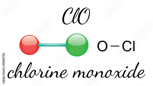 ClO chlorine monoxide molecule