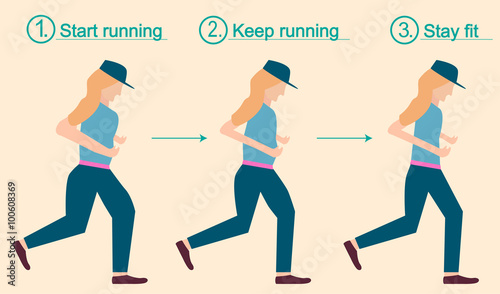 Running fitness woman with lose weight
