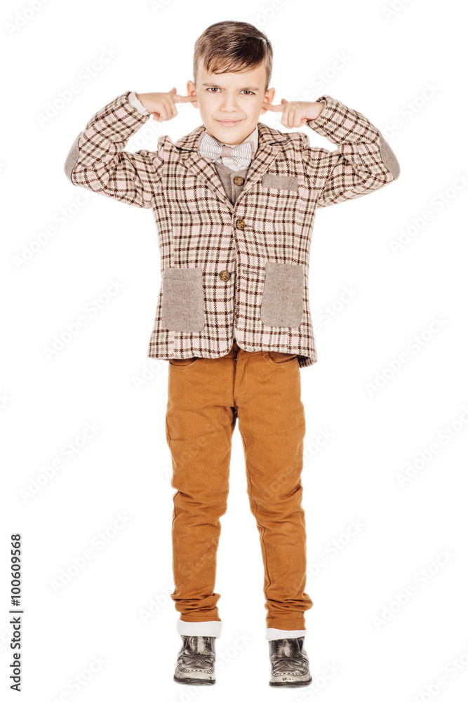 Portrait adorable young happy boy looking at camera isolated on Portrait adorable young happy boy looking at camera isolated on