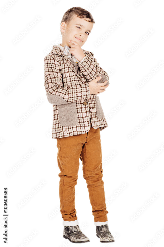 Portrait adorable young happy boy looking at camera isolated on Portrait adorable young happy boy looking at camera isolated on