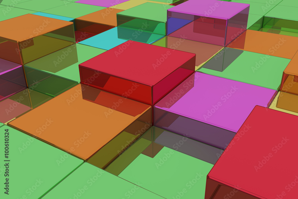 Three-dimensional colorful cubes Three-dimensional colorful cubes