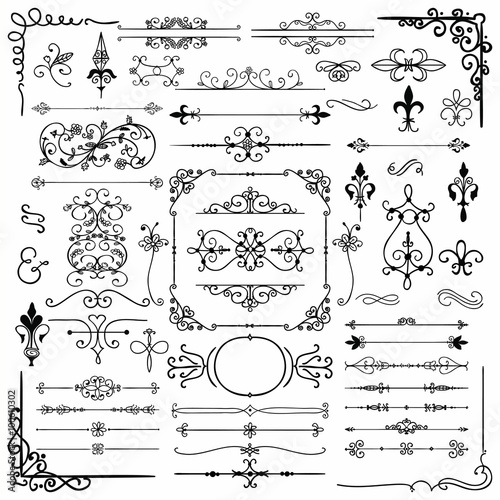 Black Hand Drawn Decorative Doodle Design Elements