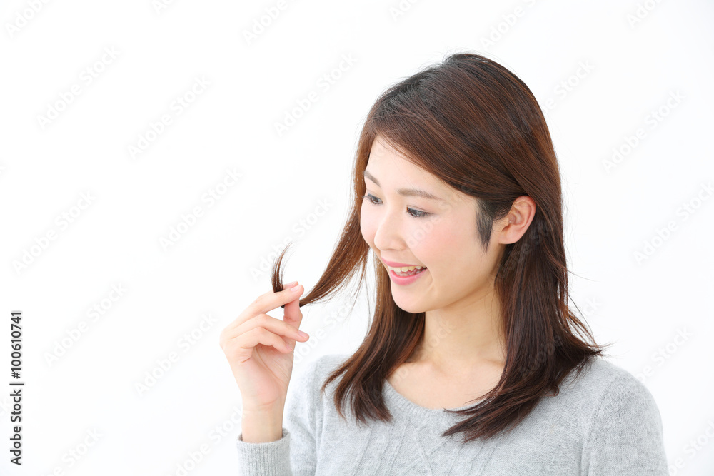 毛先・若い女性 毛先・若い女性