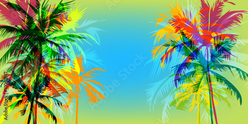 Tropical palm banner