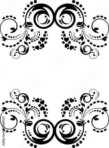 valentine vector black frame with hearts