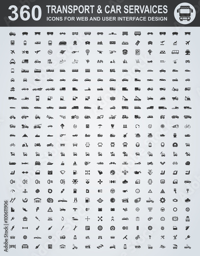 Transport and car services icons