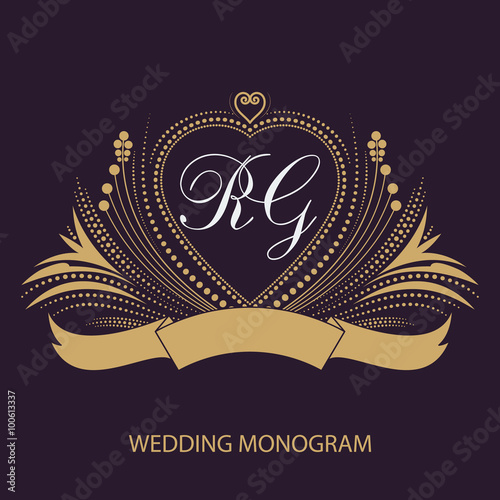 Vintage vector monogram.
Elegant emblem logo for restaurants, hotels, bars and boutiques. It can be used to design business cards, invitations, booklets and brochures

