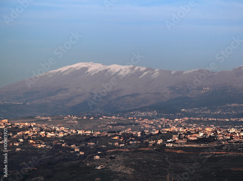 Southern Lebanon at Dusk, with Mt Hermon