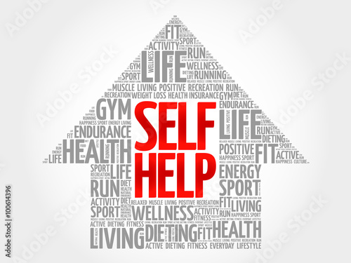 Self Help arrow word cloud, health concept
