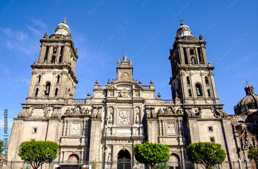 Fototapeta premium Front view of Cathedral Metropolitana in Mexico city