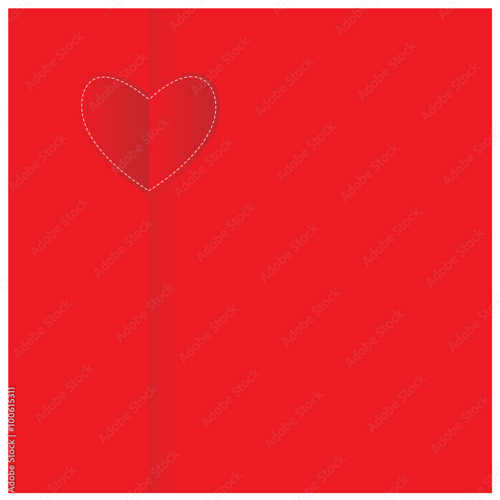 Paper heart valentine card