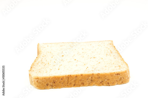 whole wheat bread isolated white background