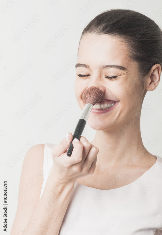 Funny girl with a brush