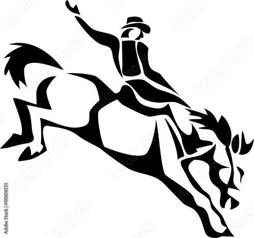 rodeo cowboy - stylized illustration