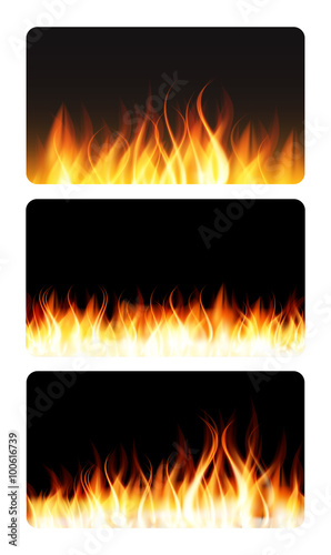 Burning Flame of Fire Banner. Vector Illustration