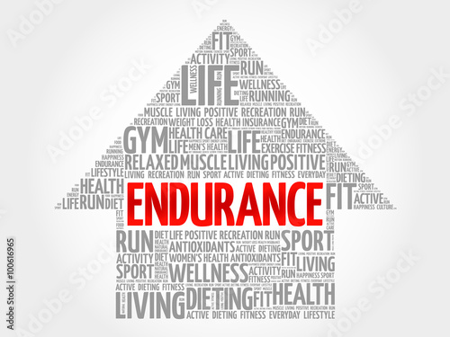 ENDURANCE arrow word cloud, health concept