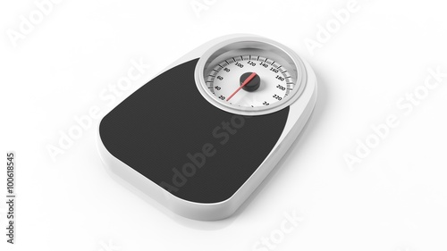 Bathroom scale, isolated on white background.