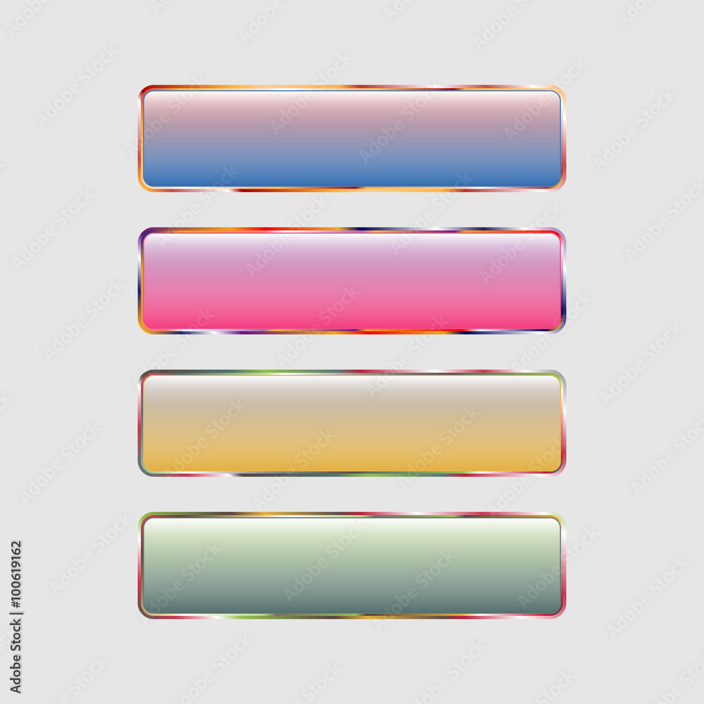 Set of glass buttons for your design. Vector illustration. Set of glass buttons for your design. Vector illustration.