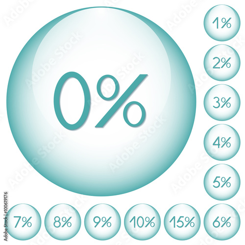 Set of icons with percent for your design. Vector illustration.