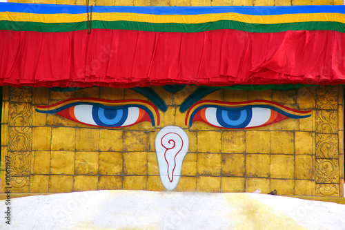 Symbol of Nepal, Buddha's Eyes in Kathmandu. 