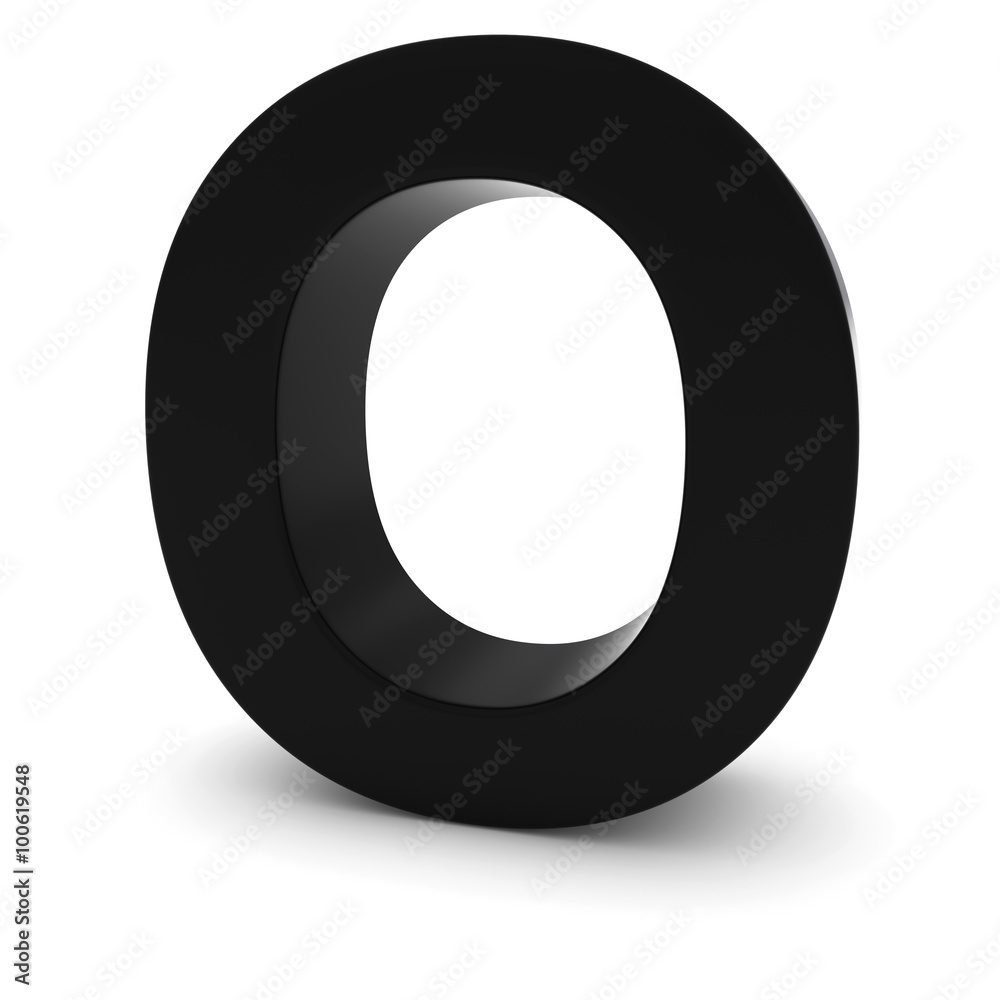 Black Capital O - 3D Letter O Isolated on white Black Capital O - 3D Letter O Isolated on white