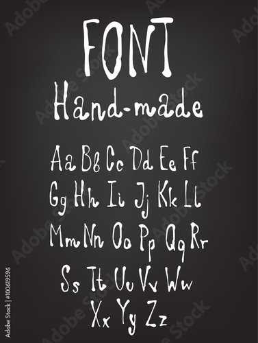 Hand-drawn font. Calligraphy alphabet. 