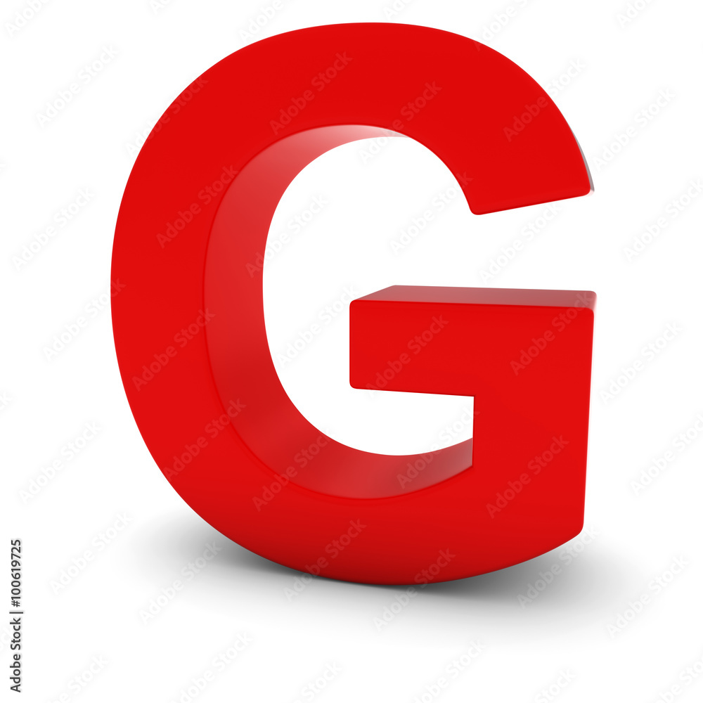 Red Capital G - 3D Letter G Isolated on white Red Capital G - 3D Letter G Isolated on white