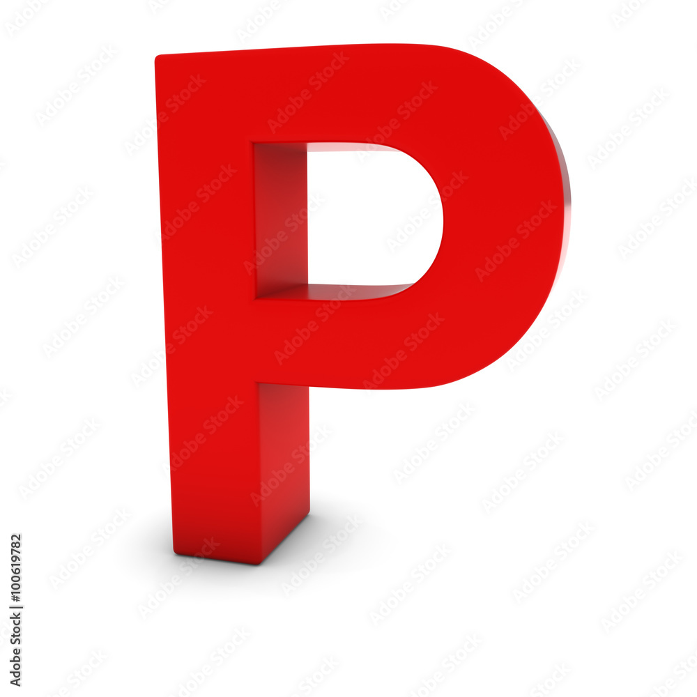 Red Capital P - 3D Letter P Isolated on white Red Capital P - 3D Letter P Isolated on white