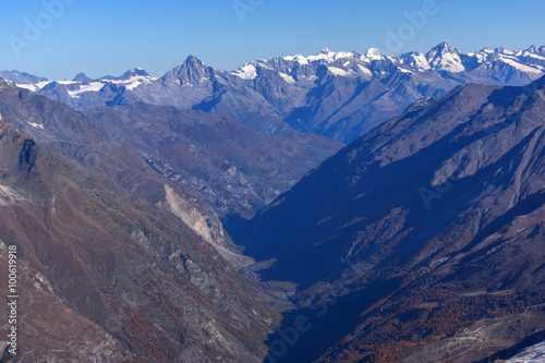 Amazing panorama of Swiss Alps and Zermatt Resort, Canton of Valais,  Switzerland  © Stoyan Haytov